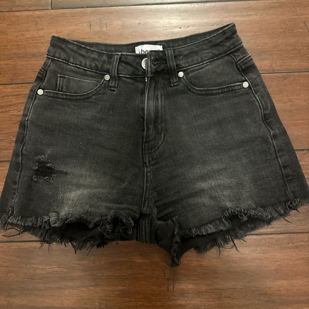 Abound Black Frayed Jean Shorts